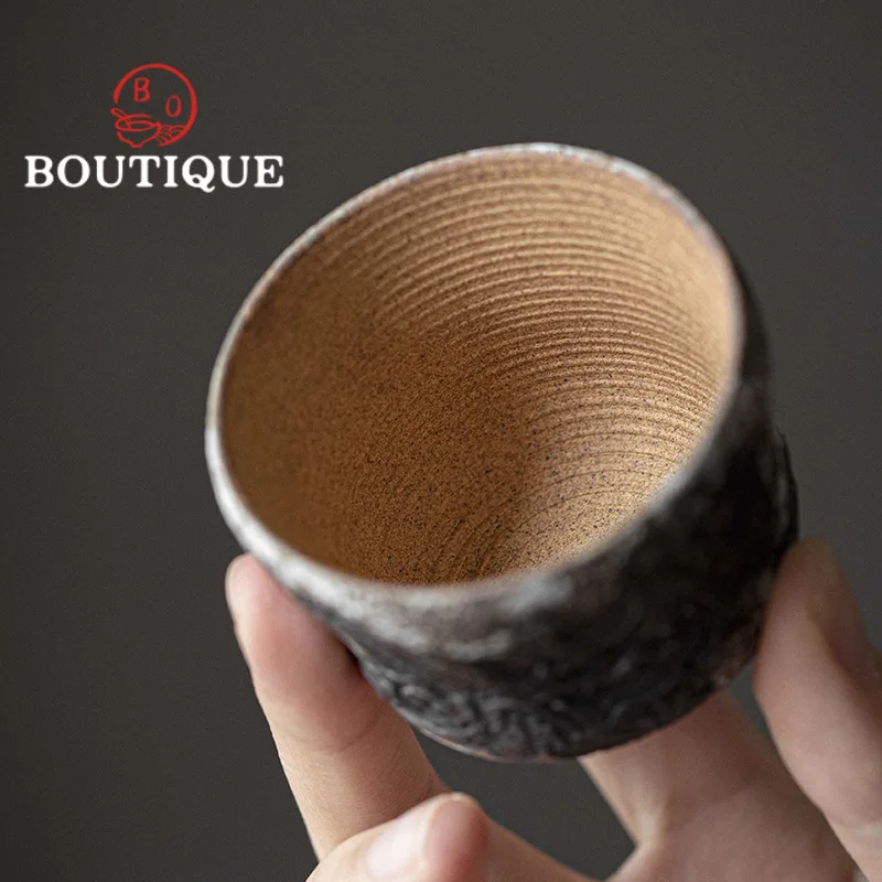 60ml Handmade Relief Ink Dragon Ceramic Tea Cup Creative Gourd Master Cup Japanese Small Master Cup Kung Fu Teaset Utensil Gift