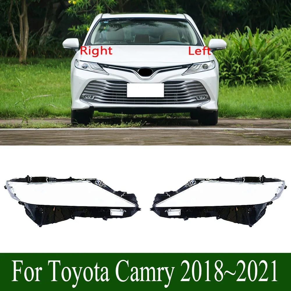 

For Toyota Camry 2018~2021 Car Front Replacement Headlight Transparent Case Shell Light Lamp Caps Headlight Glass Lens Cover