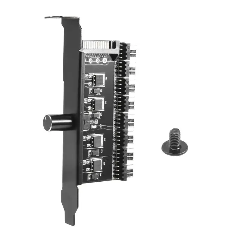 A23F-Pc 8 Channels Fan Hub Cooling Fan Speed Controller For CPU Case HDD VGA PWM Fan PCI Bracket Power By 12V Fan