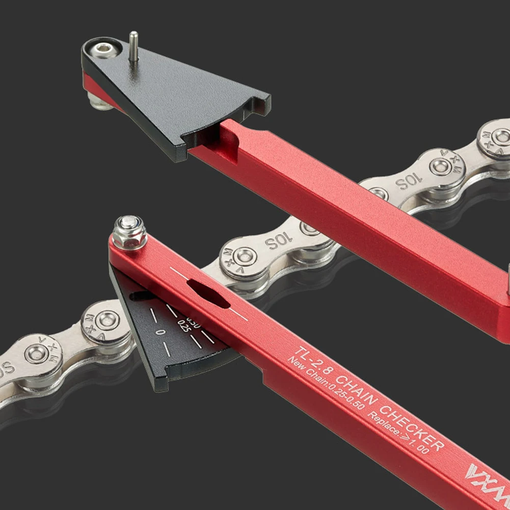 

Индикатор износа велосипедной цепи MTB, инструмент из алюминиевого сплава, многофункциональный измерительный прибор для цепей для горного дорожного велосипеда