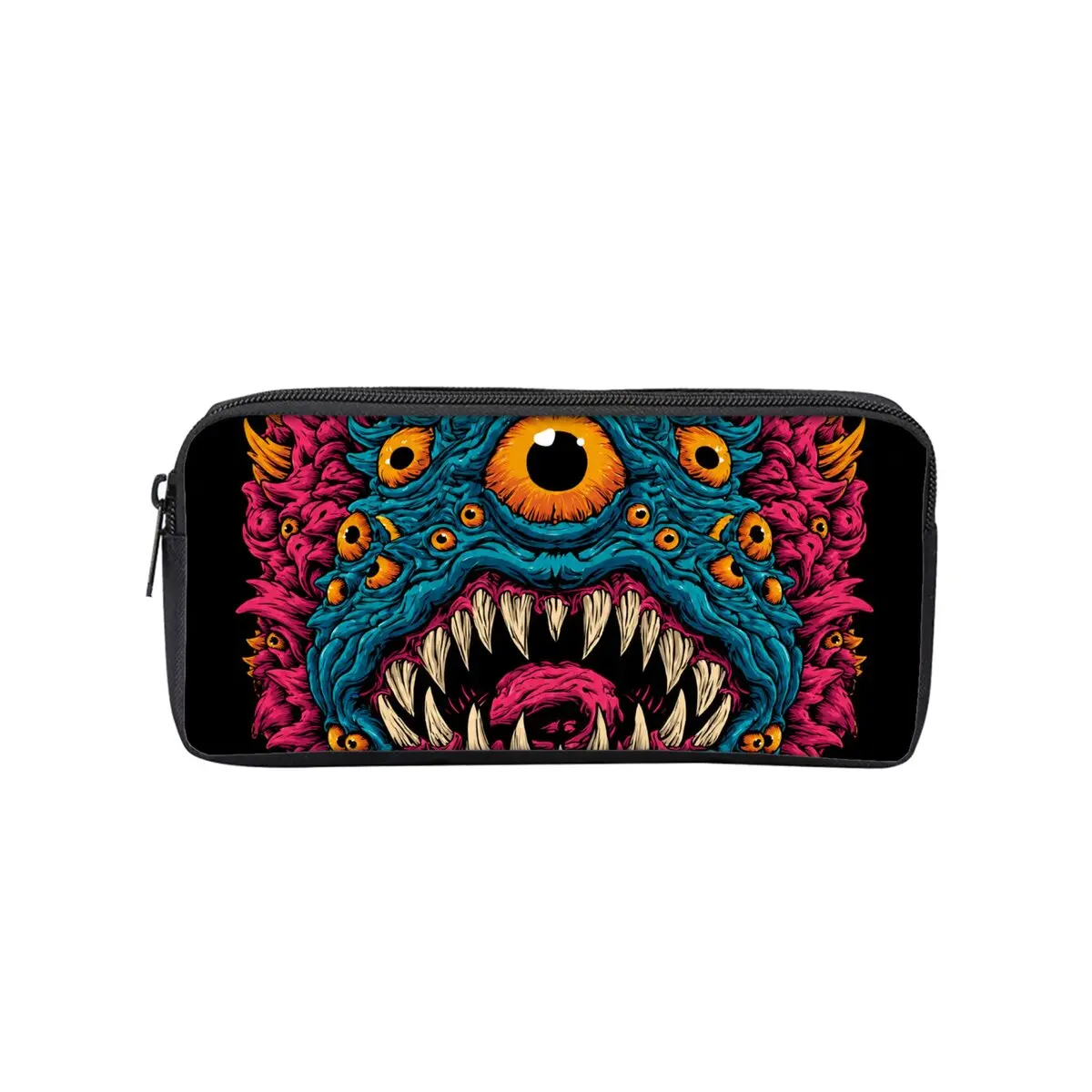 One Eyed Monster Print Single Layered Pencil Case for Boy/Girls Best Gift Cartoon School Supplies Pencil Pouch for Children