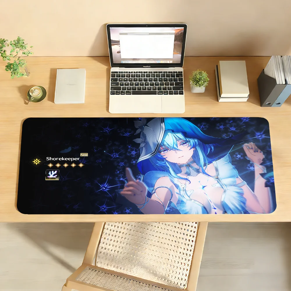 Wuthering Waves The Shorekeeper Mouse Pad Non-slip Locking Edge PC Laptop Accessories Rubber Office Keyboard Large Game DeskMat