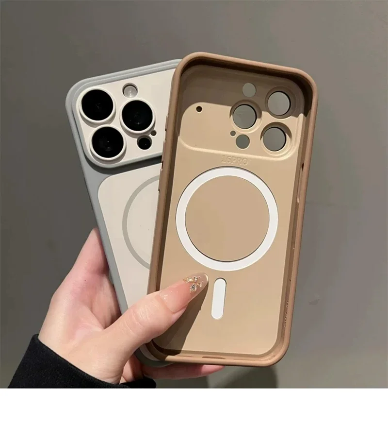 Luxuriöse Magnetische Matte Stoßfeste Handyhülle für iPhone 18 Pro Max 17 Air 16 15 14 13 12 11 Plus Magsafe Bumper Case Cover – Detail 5
