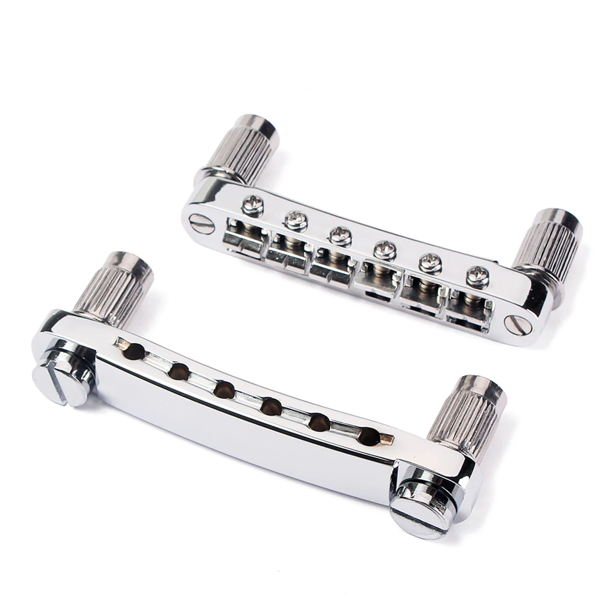 

Electric Guitar Bridge Replacement Slot Saddle Adjustable 99x17x12mm Chrome Color Height Adjustable Bridge Tailpiece for