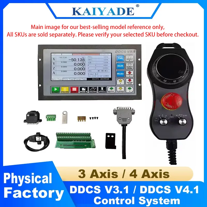 DDCS V3.1 V3.3 V4.1 3/4 Axis 500Khz CNC Motion Controller System Offline Support G Code for Engraver Milling Router Standalone