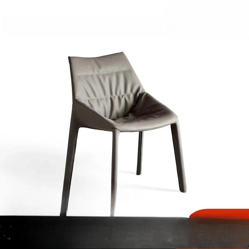 

dining chair household leather chairHigh-end leather chair light luxury leather dining chair top layer cowhide