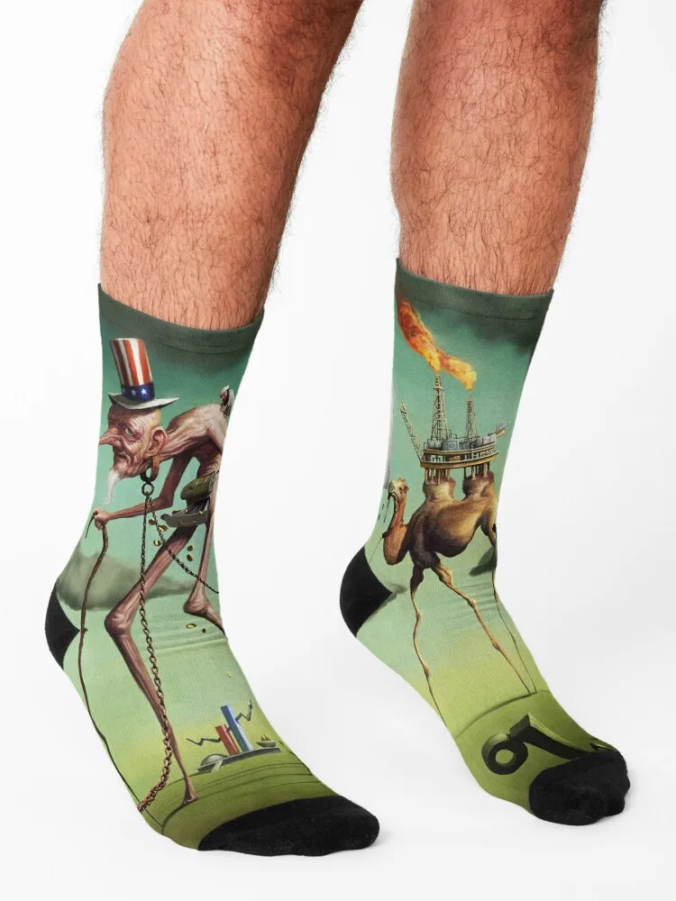 Dali Socks winter Novelties floral anti slip football Men's Socks Women's