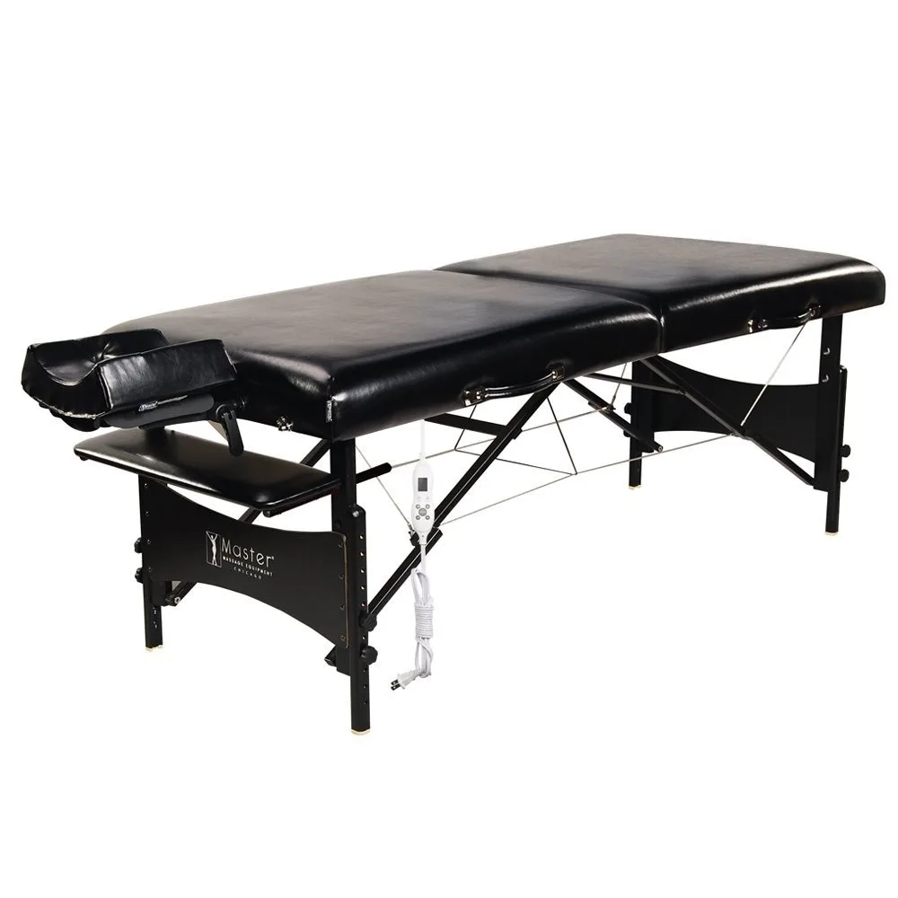 30” Galaxy Therma Top Lash Bed 2 Fold with Carry Case SPA Table Heigh Adjustable with Accessories (Black),  lash beds