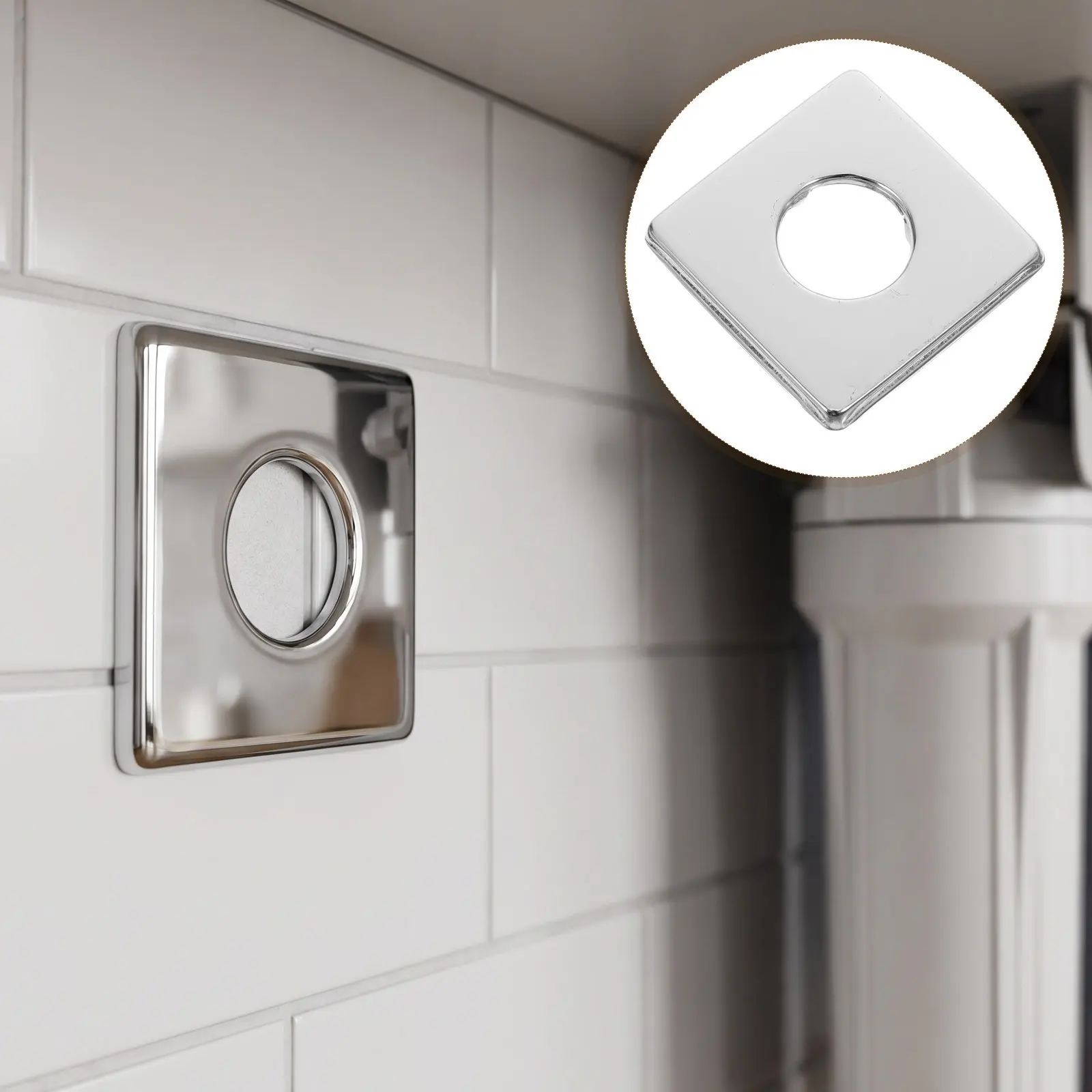 6Pcs Decorative Square Escutcheon Plate Cover Bathroom Water Valve Counter  Stainless Steel Faucet Hole Covers Trim Escutcheon