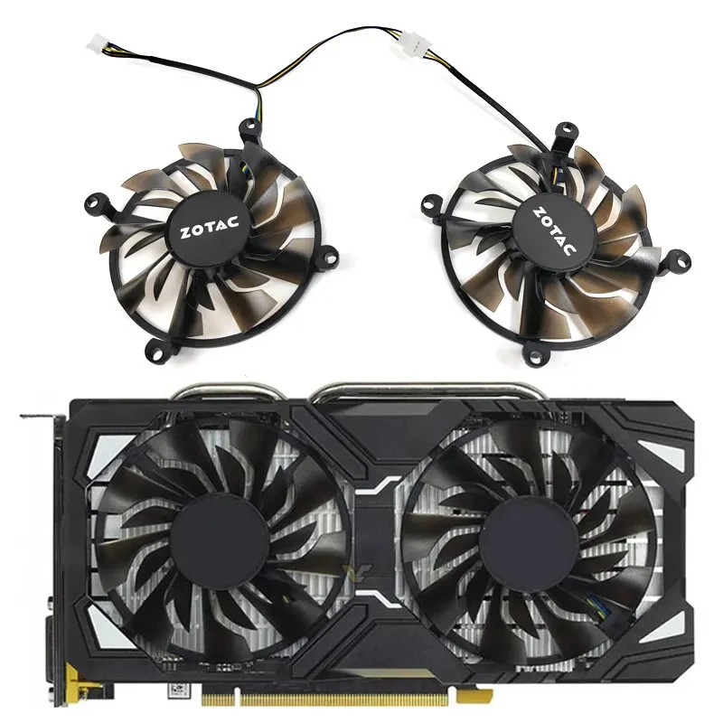 Zotac-ventilador de refrigeración para tarjeta gráfica, Enfriador de 4 pines GTX 1060 GTX 960 GTX 950 Destroyer Galaxy Edition P106-100 Gold Digger