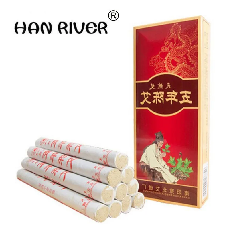 10 Pack = 1 box of moxa 18MM * 200MM Ai column for five years Chen family moxa Ai Sunburn wormwood Massage High quality portable