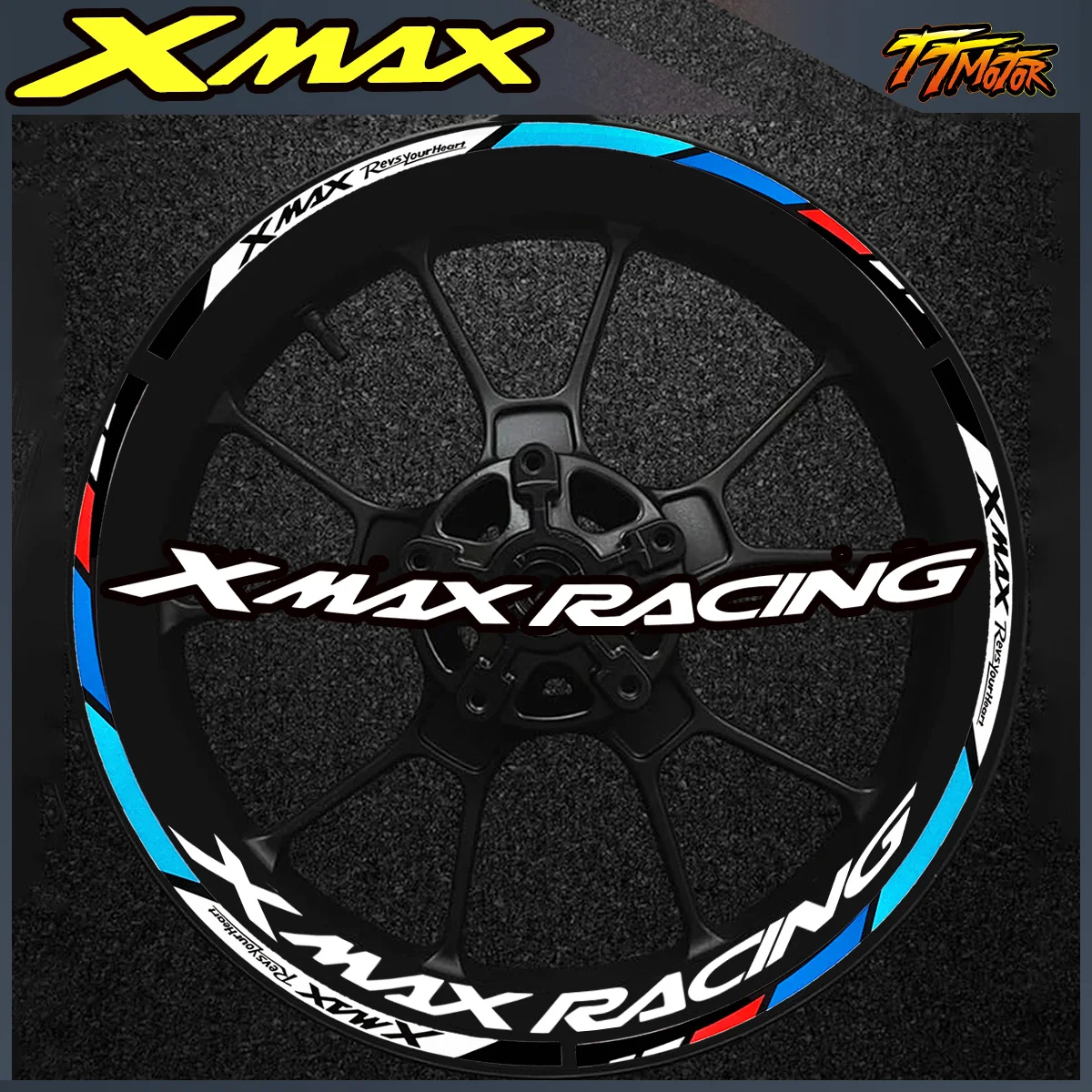 

Светоотражающие наклейки на колеса мотоцикла для XMAX xmax 125 250 300, виниловые наклейки на обод скутера, полосатая лента, аксессуары