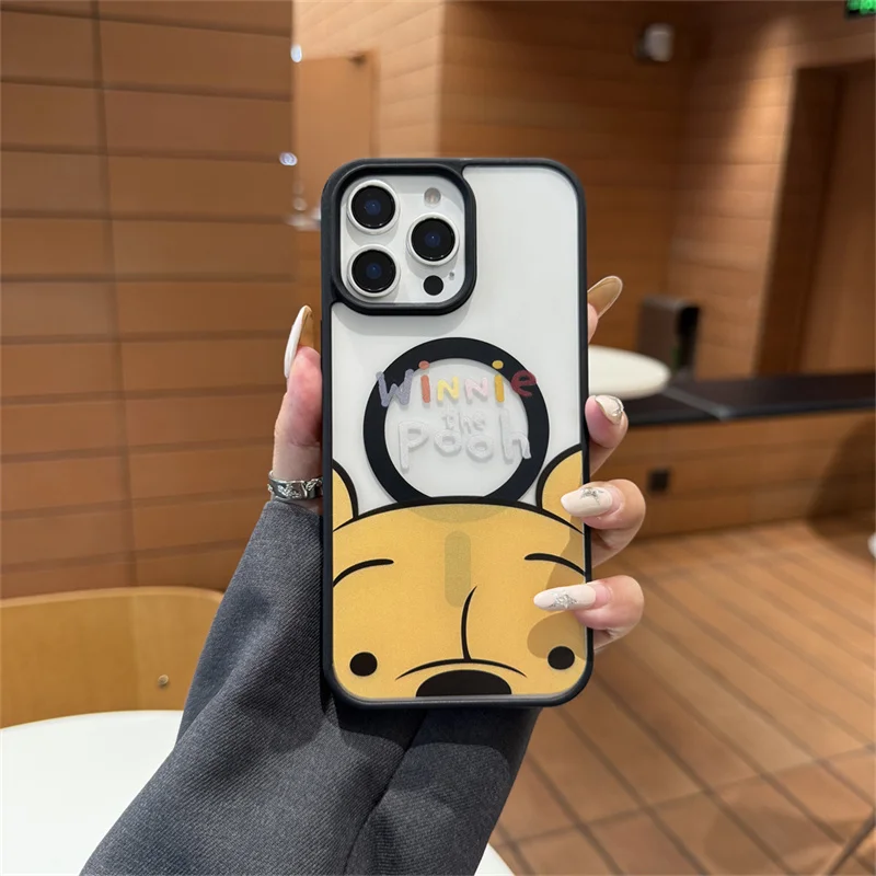 Disney Winnies The Pooh Piglet Honey Phone Case For iPhone 16 15 14 13 12 11ProMax INS Anti Fall Magnetic Attraction Back Cover