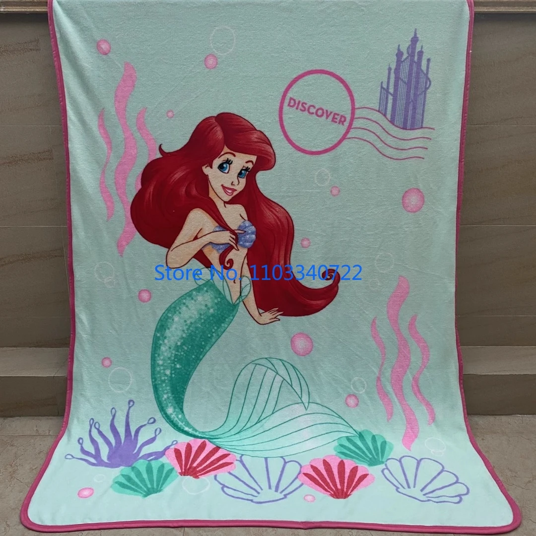 Anime Mermaid Princess Ariel Girls Plush Blanket Throw Plane Sofa Cartoon Super Soft Blankets for Kids Gift 117x152cm