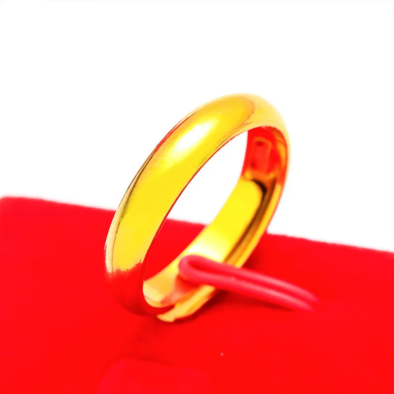 24K Gold Men's Open - Ended Smooth Ring | AU999 Pure Gold, minimalist wide band, polished mirror finish, rugged & bold