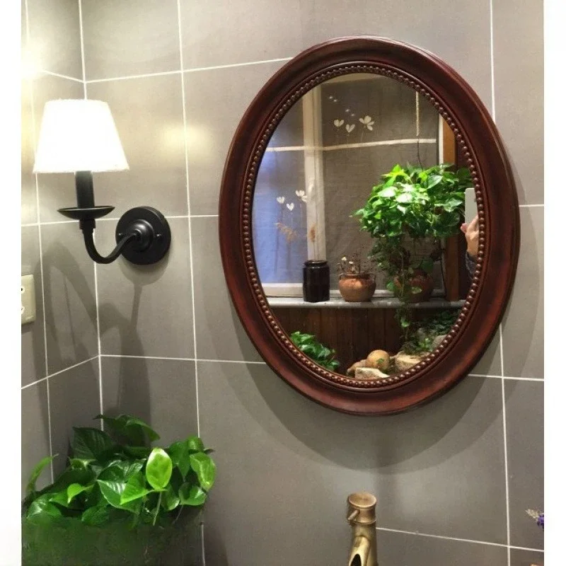 مرآة فرنسية حديثة بيضاوية أمريكية سوداء عتيقة