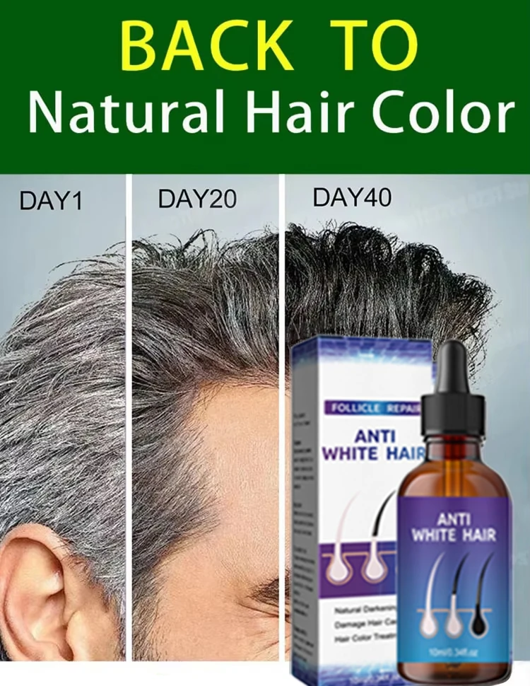 Black hair liquid removes grey hair in old age Natural anti-white ahair effective for natural ahair color and restore black