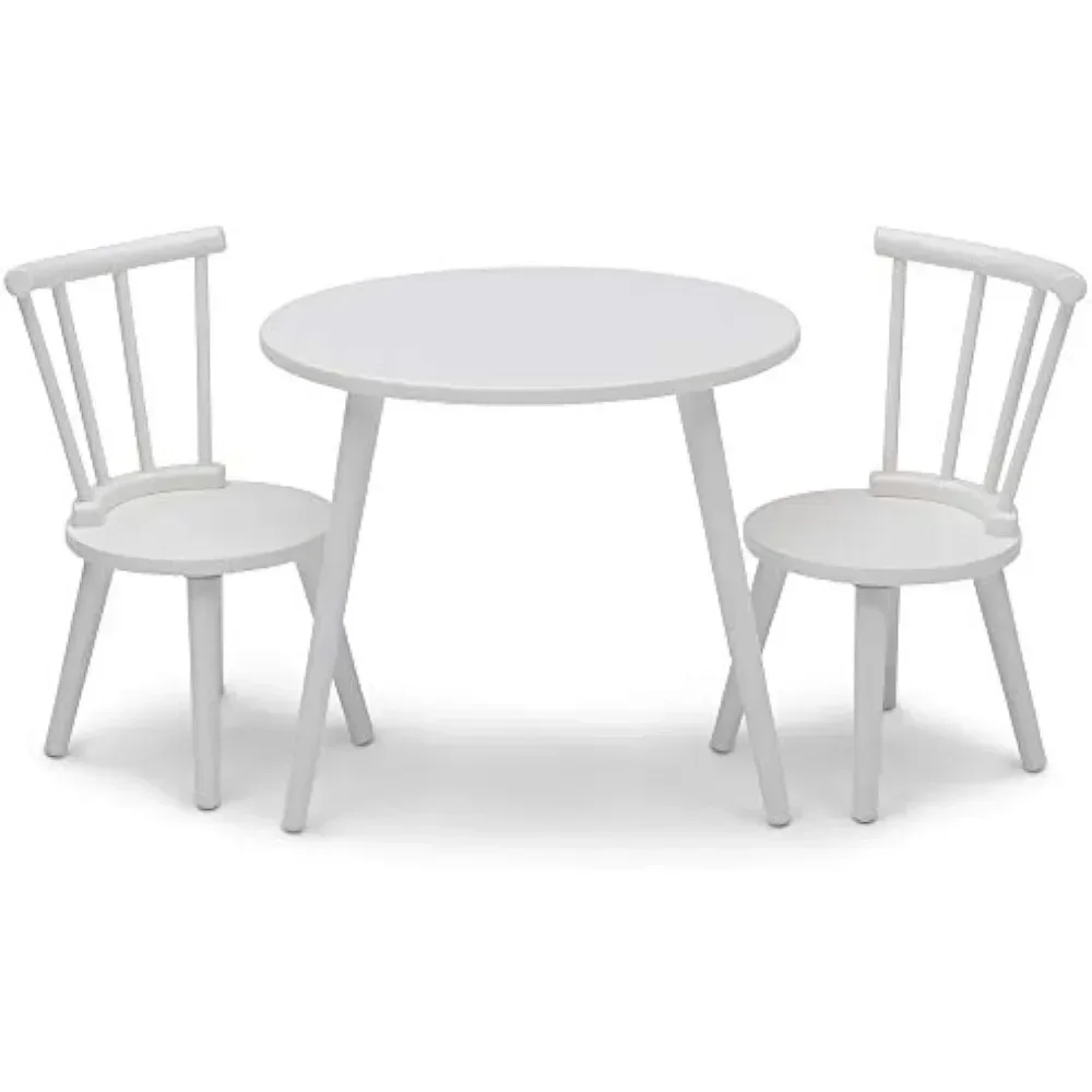 Kids Table & 2 Chairs Set - Ideal for Arts & Crafts Gold Certified Games Children Chairs & Stools Bianca White  Desk