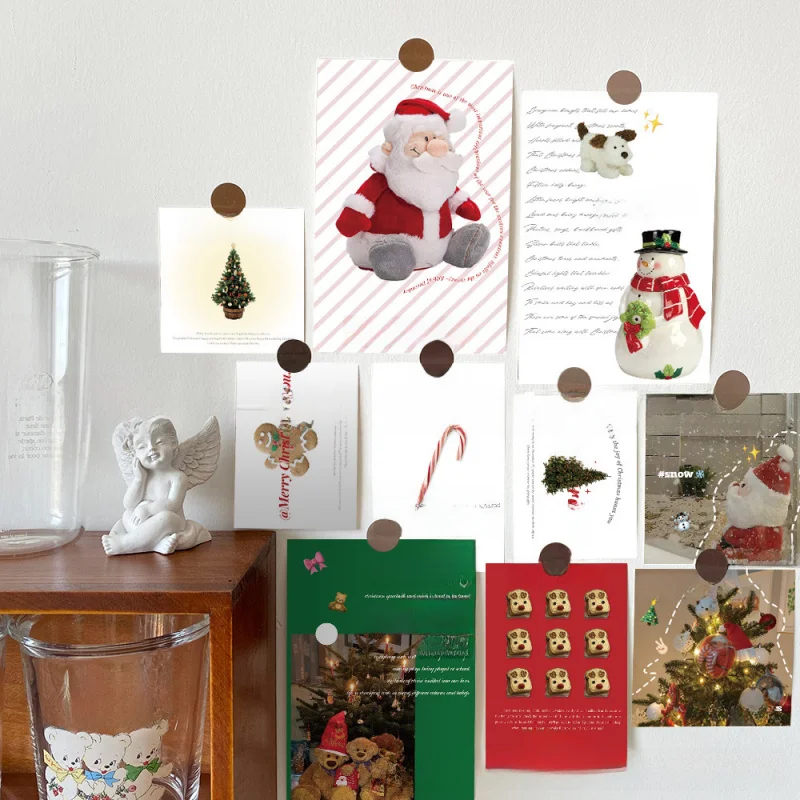 

15ZhanginsWind Christmas Card Message Card Postcard Cross-Border Hot Santa Claus DecorationdiyWall Sticker