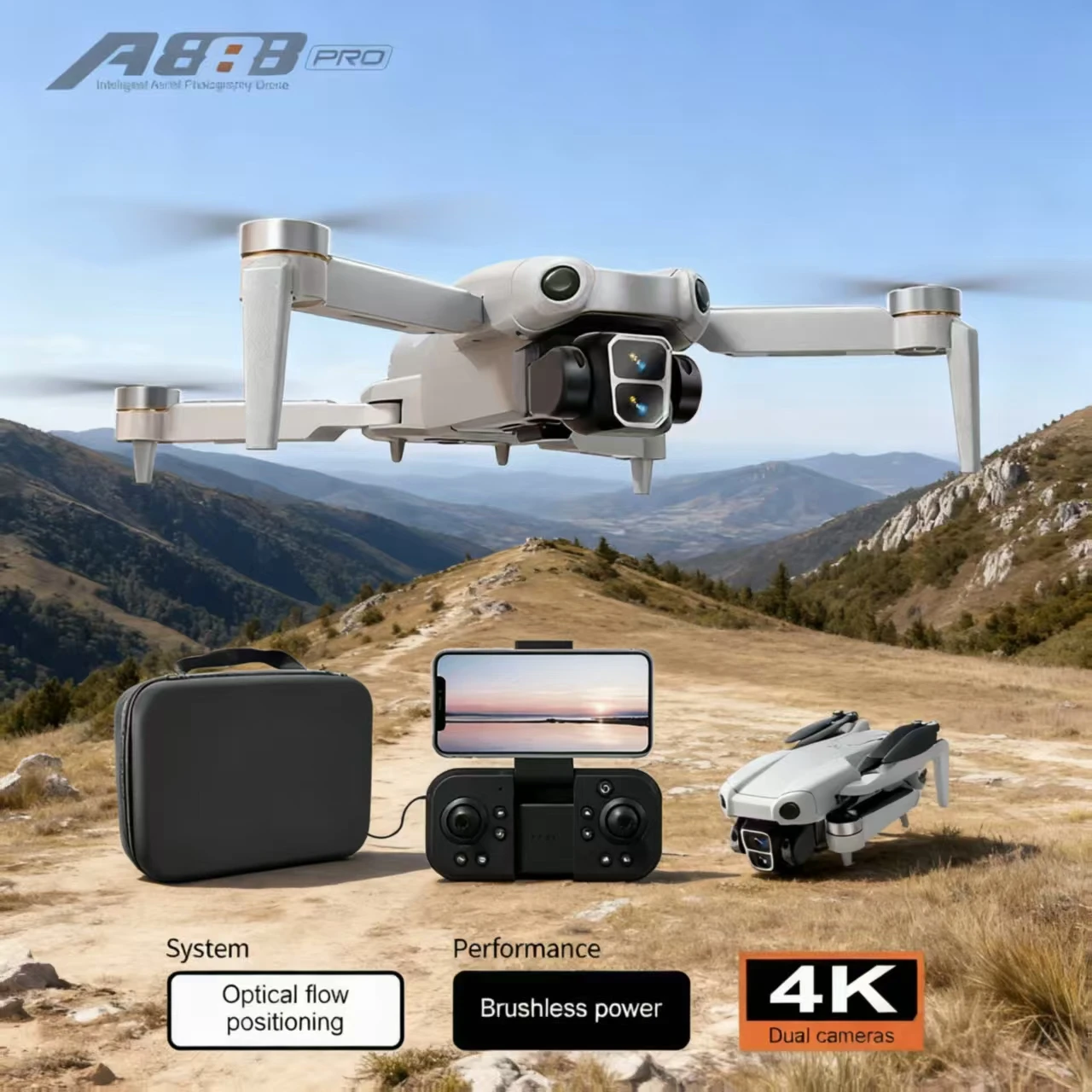 

A888pro Дрон 8k HD Профессиональный дрон Двойная камера WIFI fpv Самолет Квадрокоптевое предотвращение препятствий Аэрофотосъемка Дрон Игрушки
