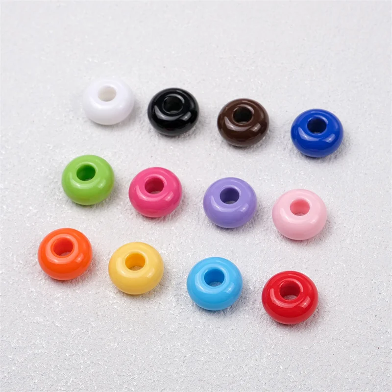 وصل جديد 300 قطعة/الوحدة 14 مللي متر لون طباعة الهندسة جولات شكل الراتنج المعداد الخرز لتقوم بها بنفسك مجوهرات الملابس إكسسوارات الشعر #2