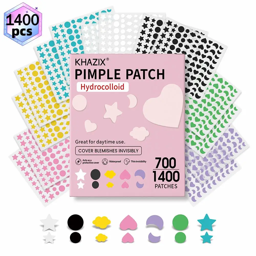 700/1400pcs Star Acne Patch Mild Non-irritating Lightens Acne  Acne Sticker For Blackheads Closed Comedones