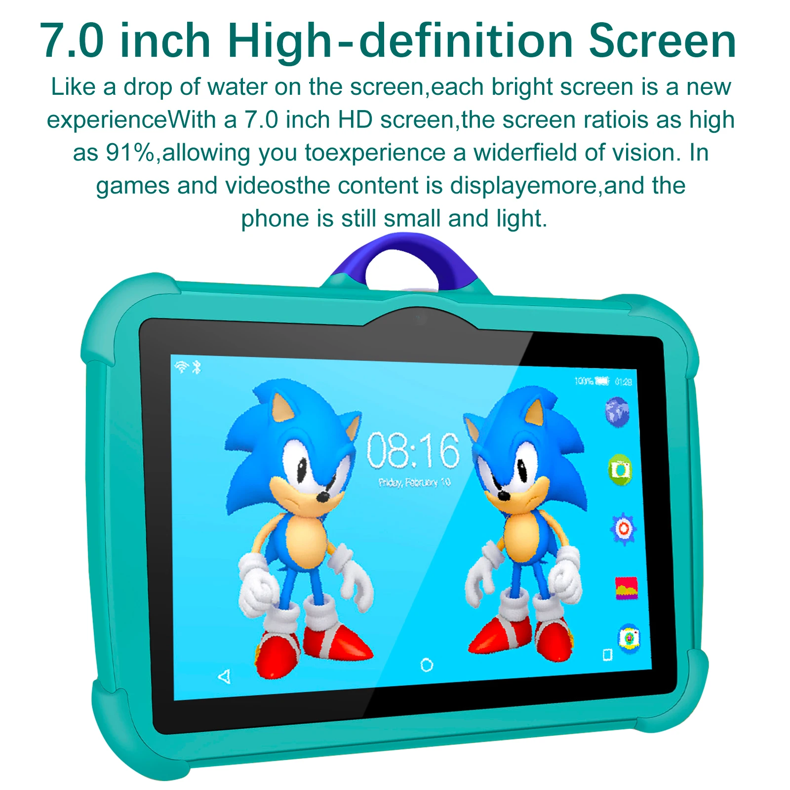 New 7 Inch 5G WiFi Kids Tablet For Study Education Quad Core 4GB RAM 64GB ROM WiFi Tablets With Portable Case For Children Gifts