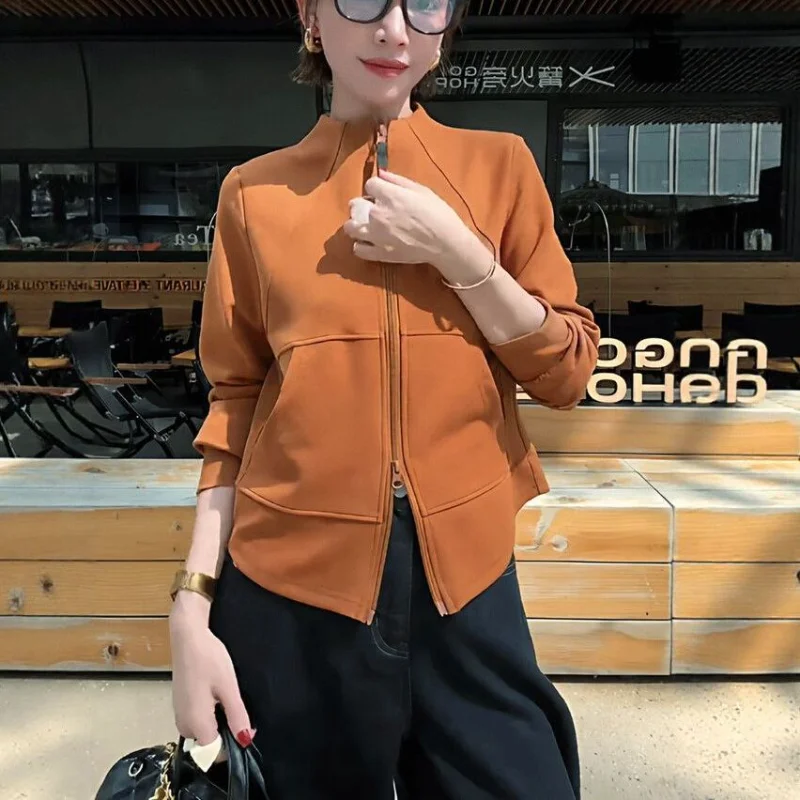 

Stand Collar Zipper Sweatshirt 2025 Long Sleeve Autumn New Fashion Casual Versatile Top