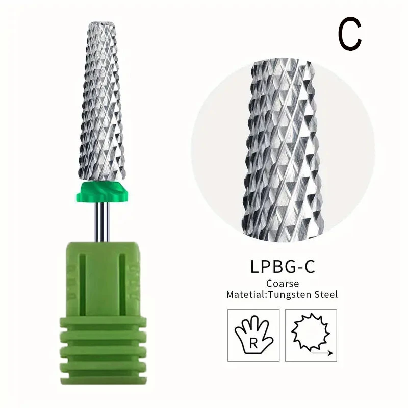 5-in-1 extra langes Nagelbohrer-Set aus Wolframkarbid, Sicherheits-Nagelstudio-Zubehör, effiziente Entfernung von Gel-Nagellack und Acryl N