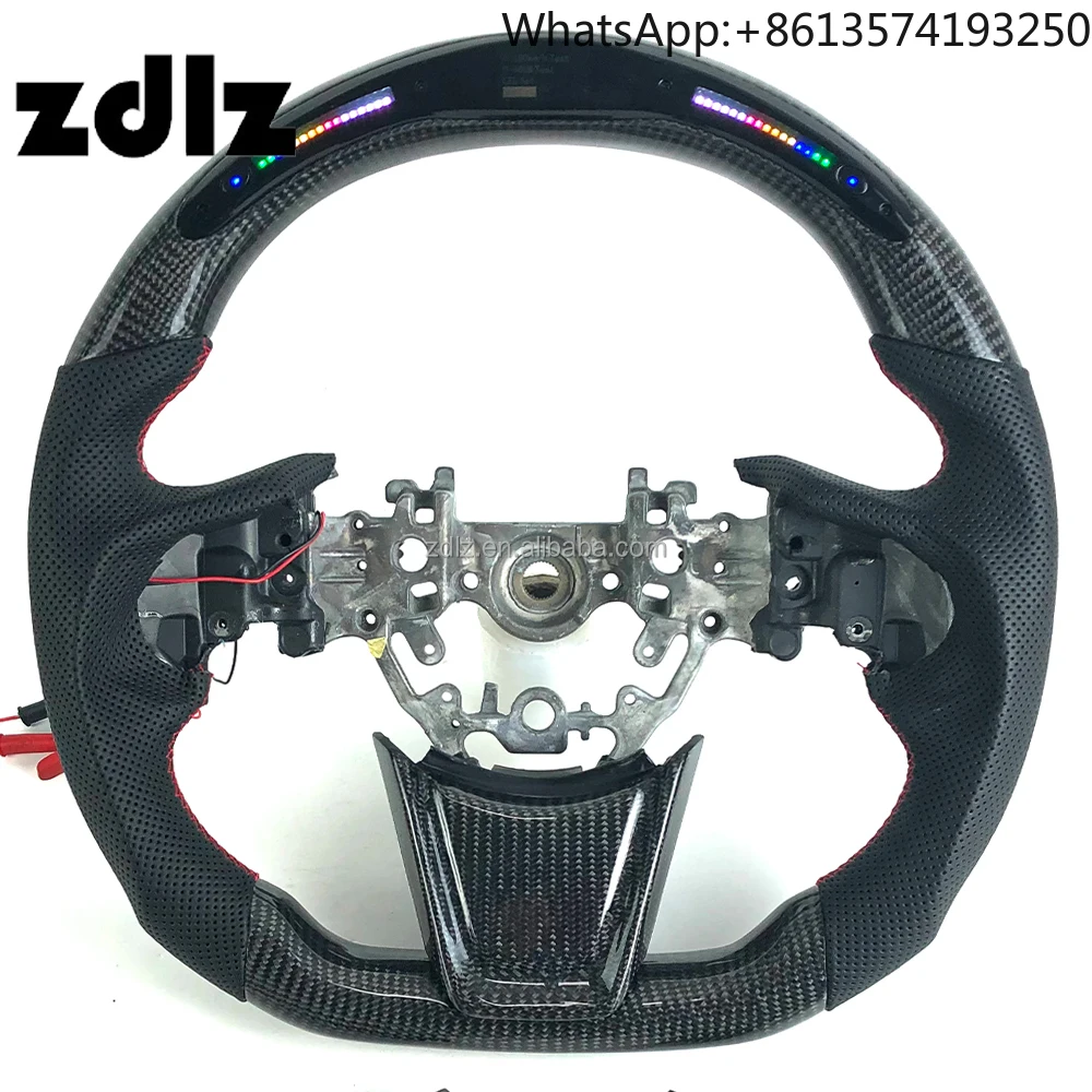 

Customized Perforated Leather Carbon Fiber Steering Wheel for Subaru WRX STI S4 VB VBH Car Interior Accessories