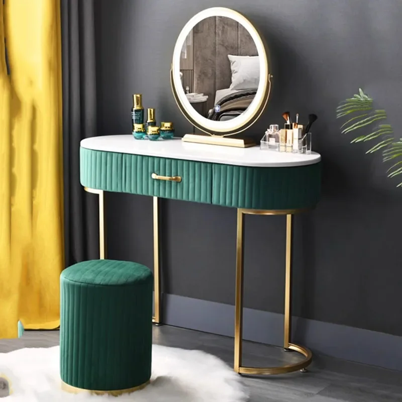 Green Nordic Dressing Table Princess Minimalist Bedroom Luxury Dressing Table Modern Vanity Tocador Maquillaje Furniture