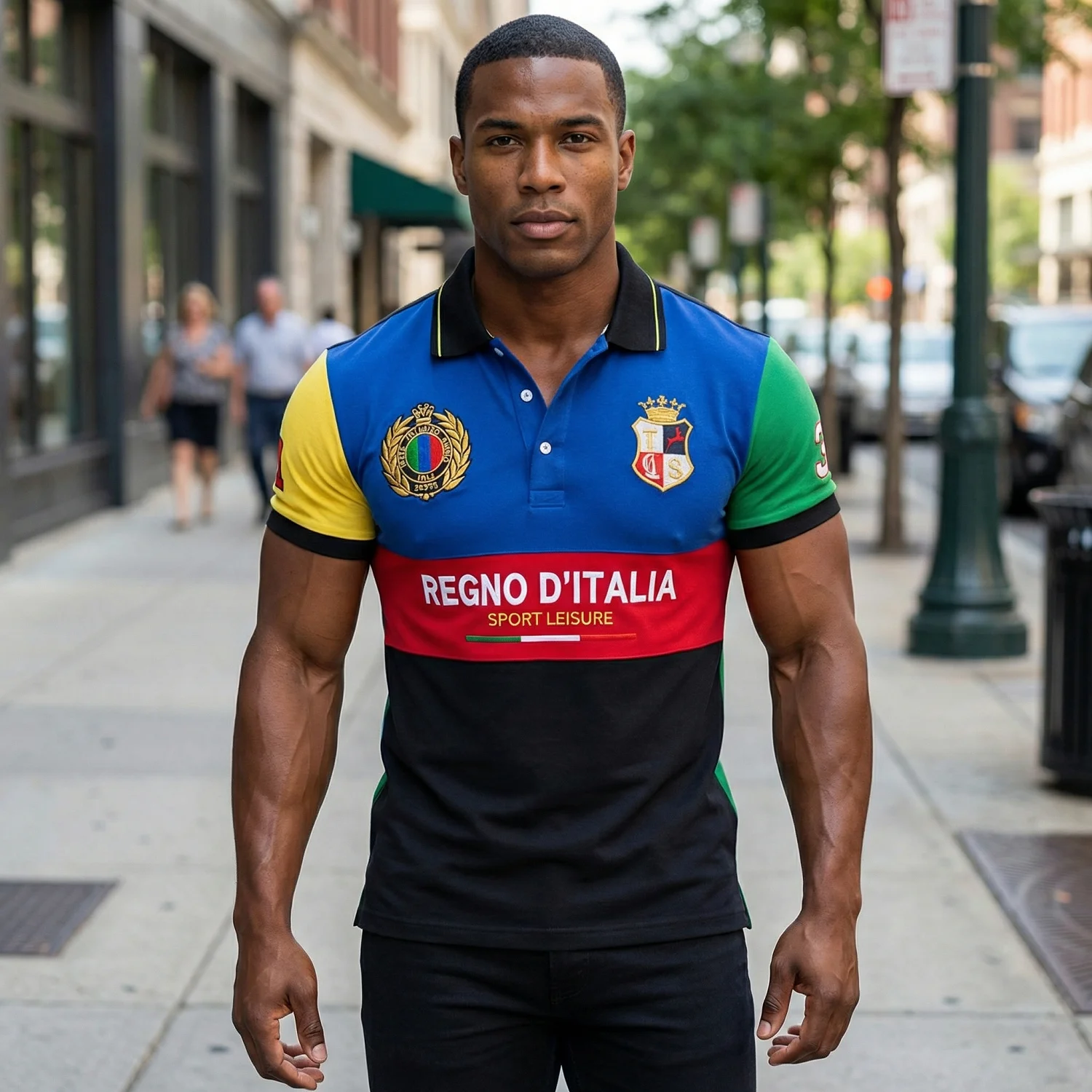 New Men's Polo Shirt Classic Short-sleeve Fashion Sports Italy Embroidery 100% Cotton PLUS US Size Buttons Collar T Shirt — купить у AliExpress WW