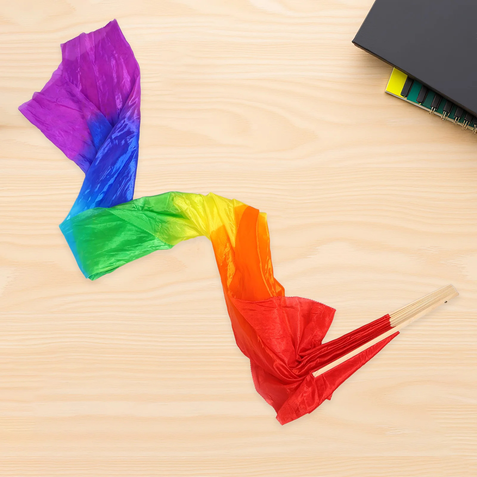 

180Cm Colorful Gradient Belly Dance Fan Vibrant Long Fabric Fans For Outdoor Performances Cultural Events Festival Stage Props