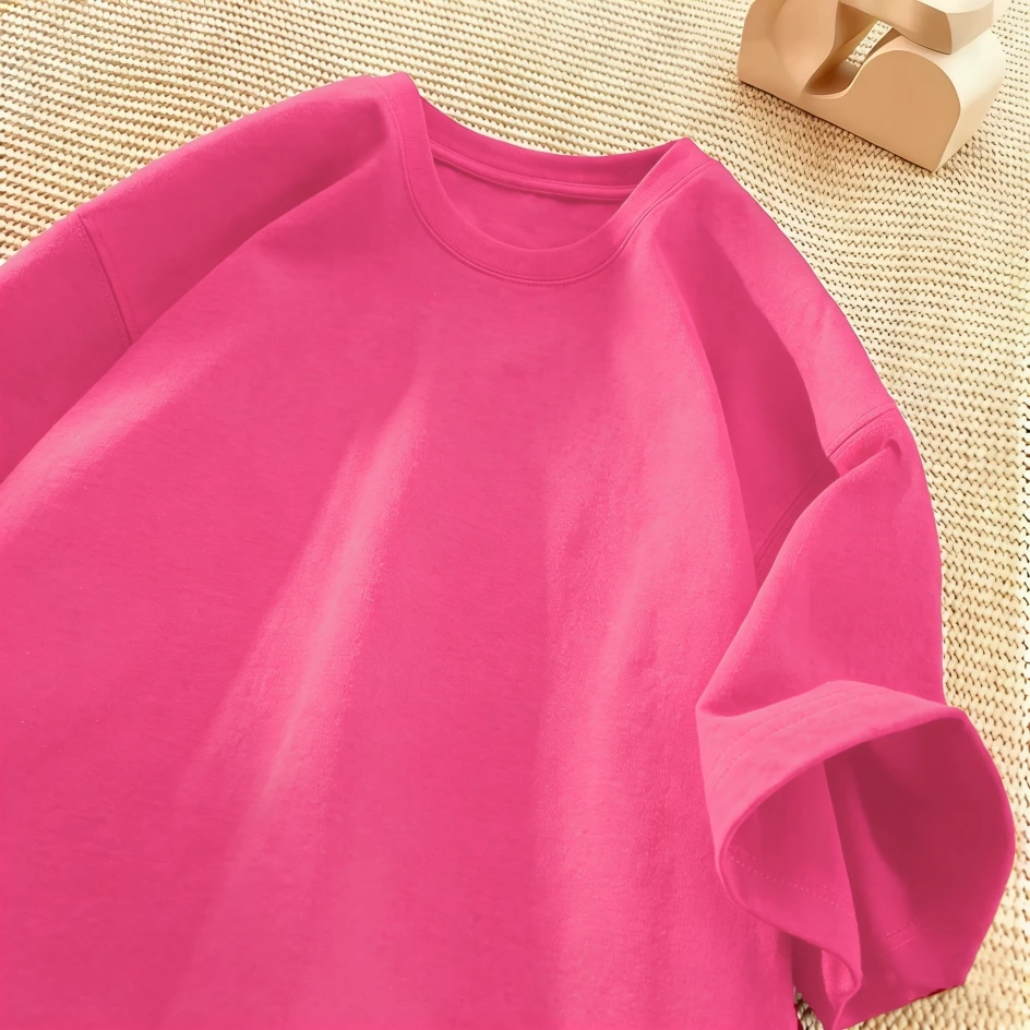 Solide modische Sommer-T-Shirts für Herren, mehrfarbig, S-3XL, Baumwolle, kurzärmelig, All-Match, Basic, Sport, Streetwear, weiche, atmungsaktive Kleidung – Detail 23