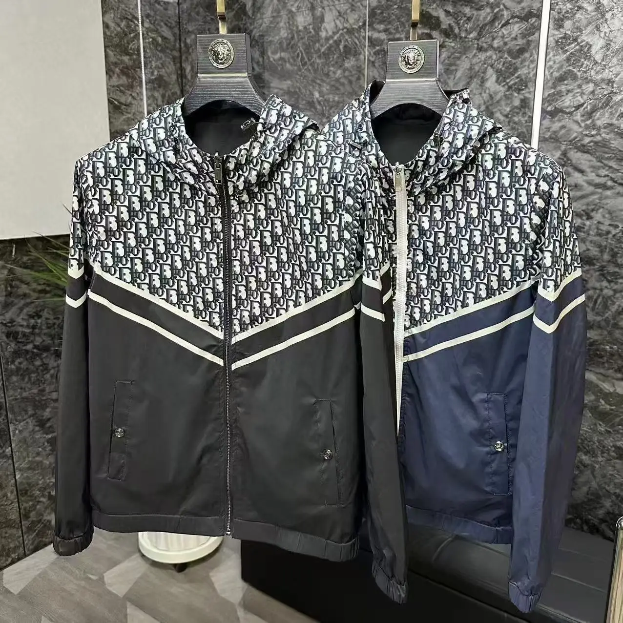 

Spring and Autumn Light Luxury Men's Trend Double-Sided Jacket New Trend Casual Versatile Hooded Jacket Trend