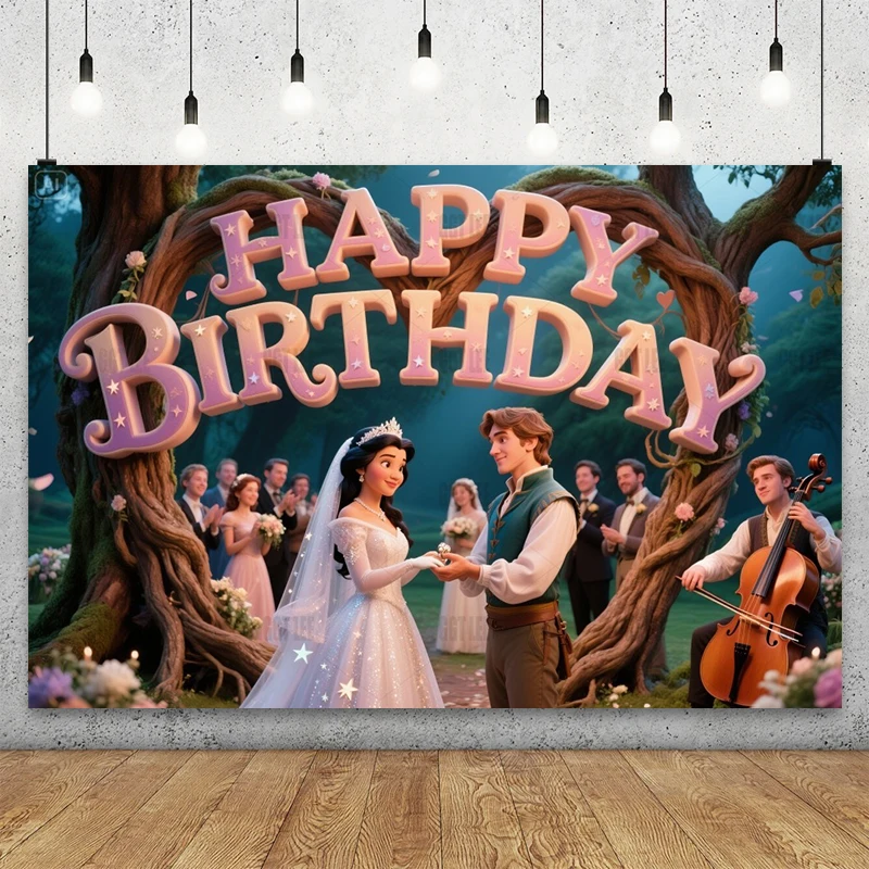 

MINISO Oak Tree Wedding Tiana Dress Naveen Ring Louis Music Heart Decor Photography Happy Birthday Background Photo Backdrop