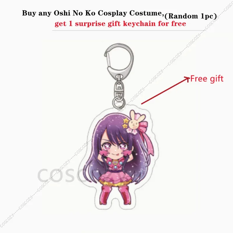 Peluca de disfraz de Ai Hoshino, Oshi No Ko, vestido rosa degradado, Anime Hoshino Ai, peluca de juego de rol para eventos y fiestas, Cos Con Cosplay