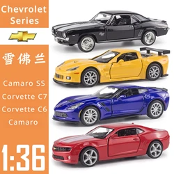 1:36 Chevrolet Series 1969 Camaro SS Corvette C6 C7 Camaro Diecast Metal Car Model Toy For Collection Gift Kids