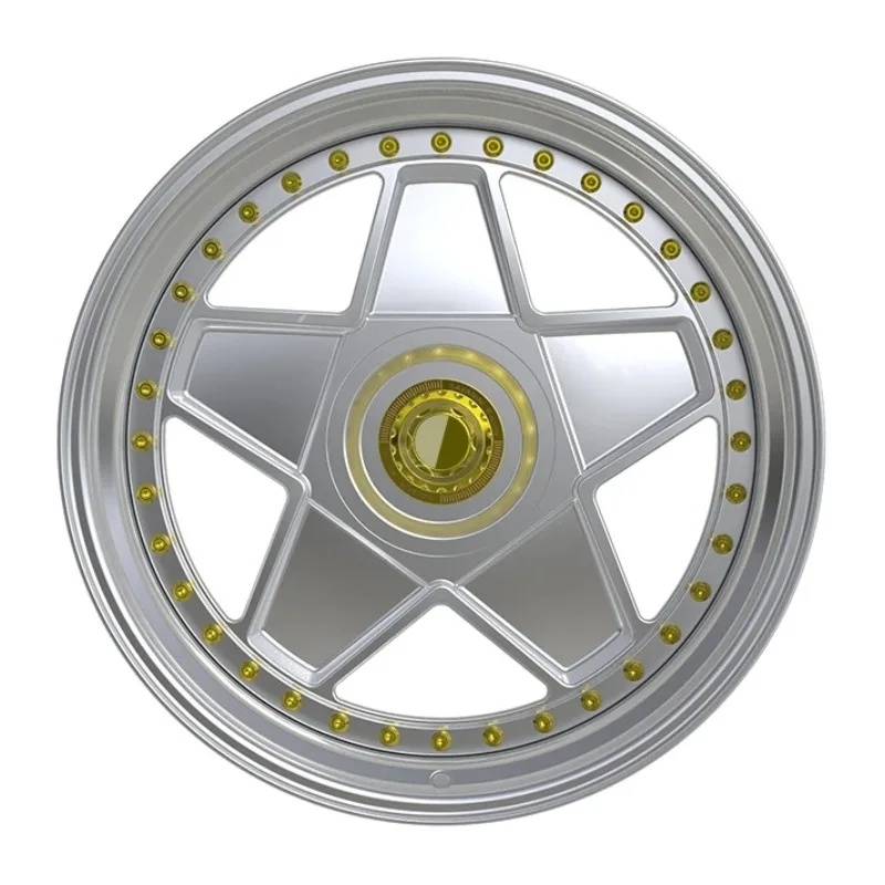 PWC Popular Deep Lip Rims Star Shape Lightweight 2-pieces Forged Alloy Wheel Suitable for Passenger Car Wheels