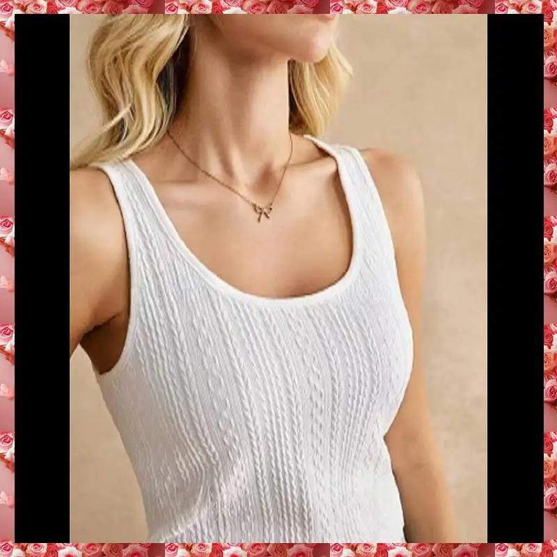 قمصان نسائية بدون أكمام برقبة على شكل حرف U بدون أكمام، قمصان صيفية كاجوال أساسية