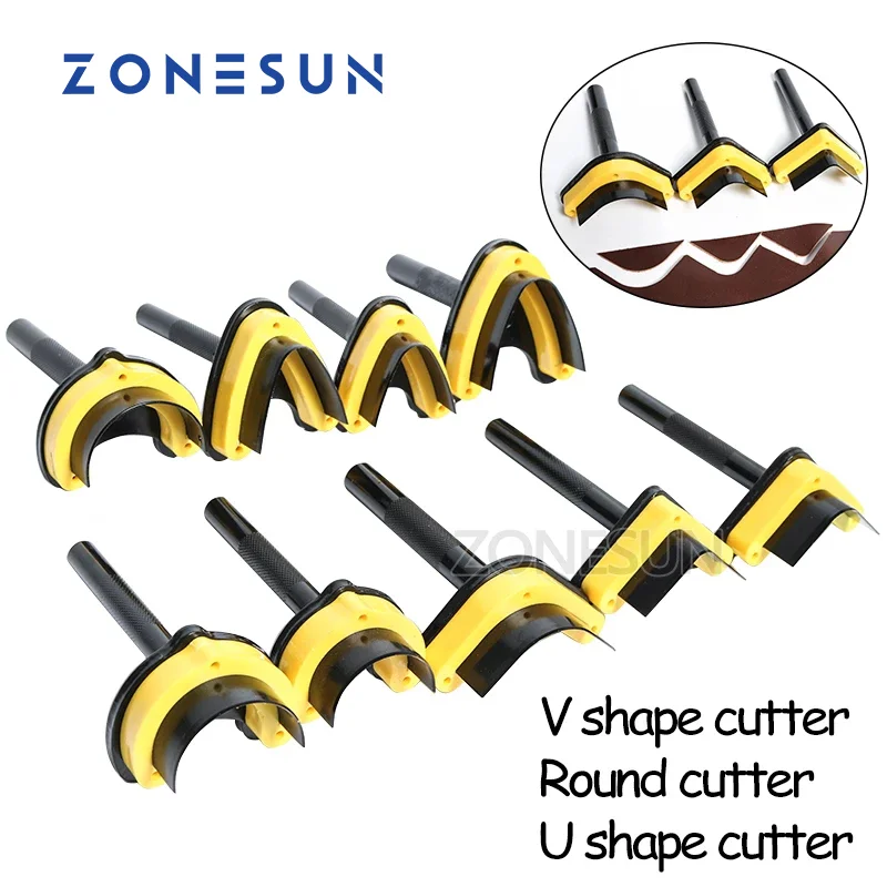 ZONESUN DIY Leather Corner Cutter Kit Manual Belt Round Cut Punch Belt Round Shape Tool Corner Radius 5/10/20mm Leather Fillet