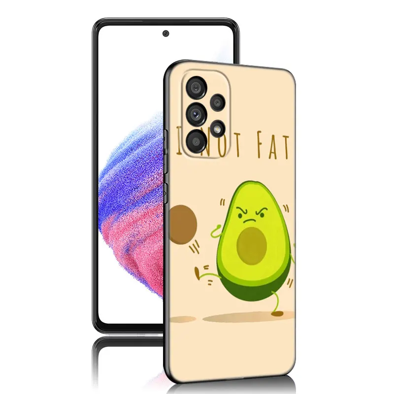 Cute Happy Avocado Case For Samsung A13 A22 A24 A32 4G A23 A25 A34 A35 A52S A53 A54 A55 A73 5G A12 A14 A15 A31 A33 A50 A51 A72