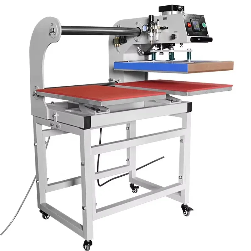 Tshirt Printing Transfer Printer Pneumatic Double Station Heat Press Machine 2000W 220V
