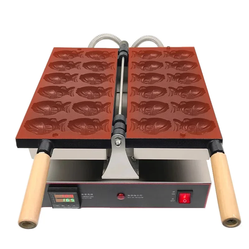 12 Pieces Taiyaki Waffle Maker 220V 1600W Stainless Steel Electric Taiyaki Fish Shaped Waffle Machine