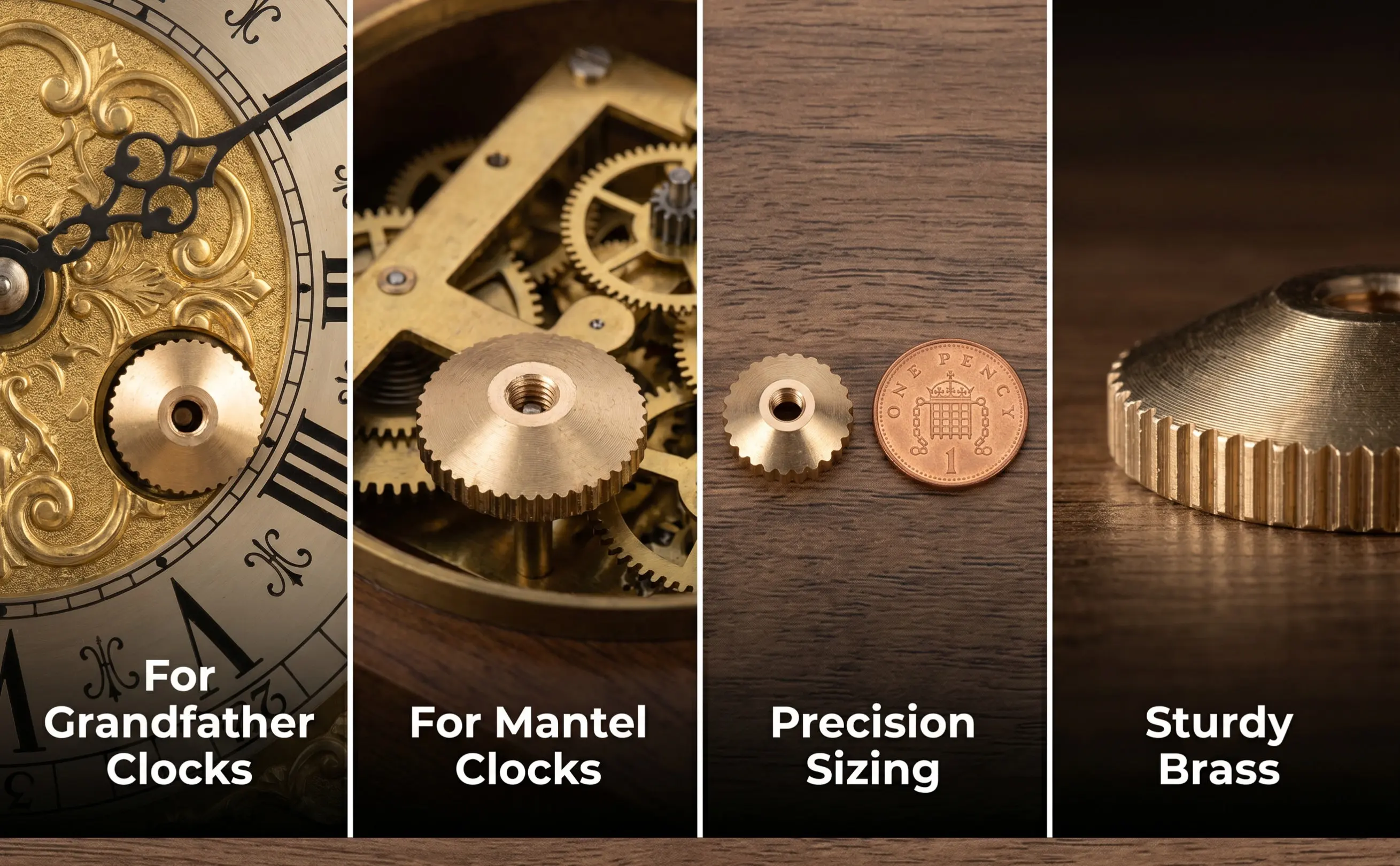 12Pcs Clock Hand Nuts Brass Mechanical Movement Fixing Nuts for Grandfather Wall Mantel Clock Repair Replacement