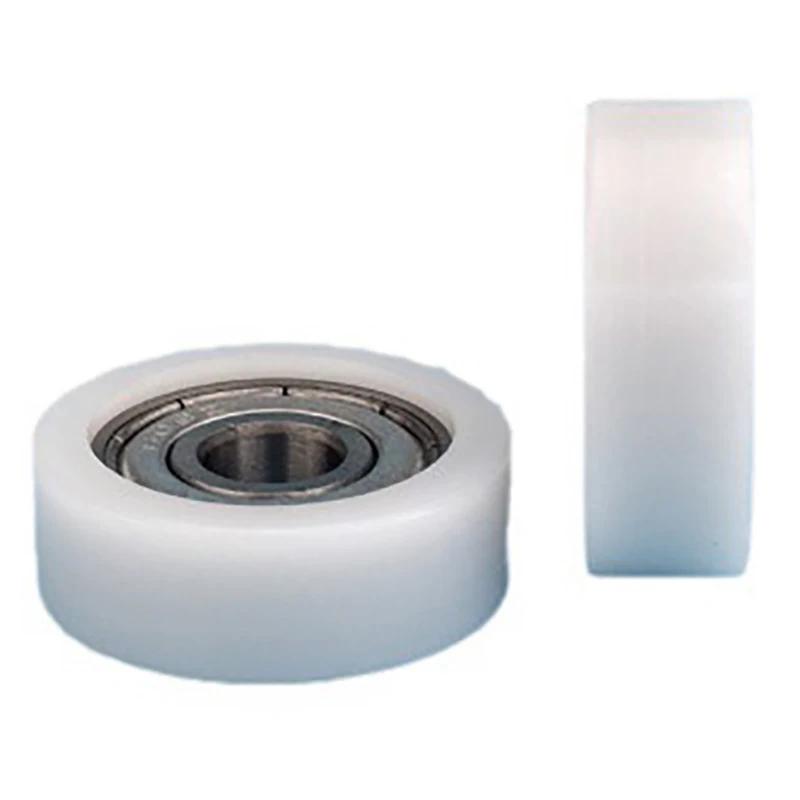 New 1pcs 8*26*8mm Rubber Covered Small Wheels, 608ZZ Bearings, Flat Rollers, POM Rubber Covered Plastic Pulley Bearings