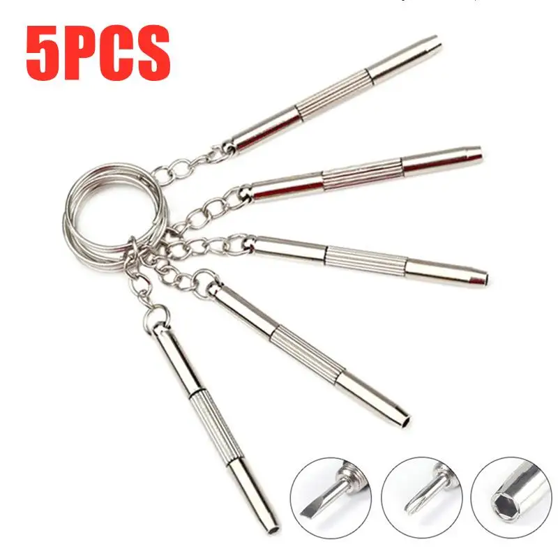 3 In 1 Glasses Screwdriver Eyeglass Screwdriver Watch Repair Kit With Keychain Portable Hand Tools Precision Screwdriver Tools