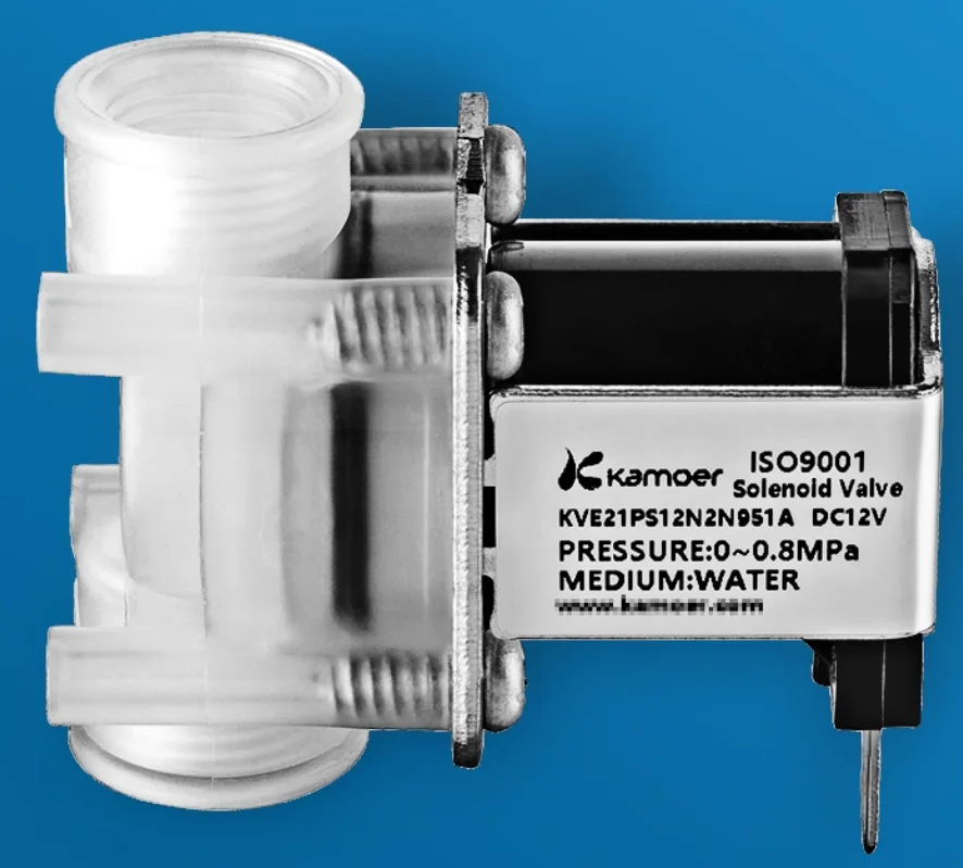 Original Kamoer miniature solenoid valves + quick coupling + power supply Normally closed KVE21PS12N2N951A KVE21PS24N2N951A