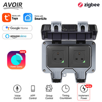 Avoir Zigbee Tuya Power Socket IP66 Outdoor Waterproof Socket Cover Wifi Smart Dual USB UK Electrical Outlets With Timer Switch