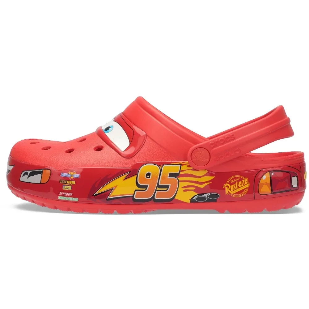 Aoger Lightning Mcqueen Pixar Crocs уличные пляжные тапочки с милым рисунком аниме для бассейна, противоскользящие тапочки No 95, автомобильные